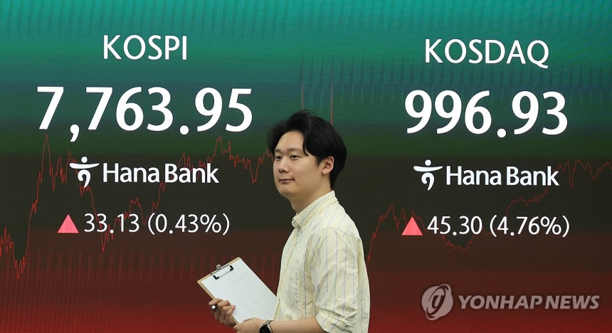 코스피 장중 변동성 속 상승 마감, 코스닥 4% 넘게 뛰어