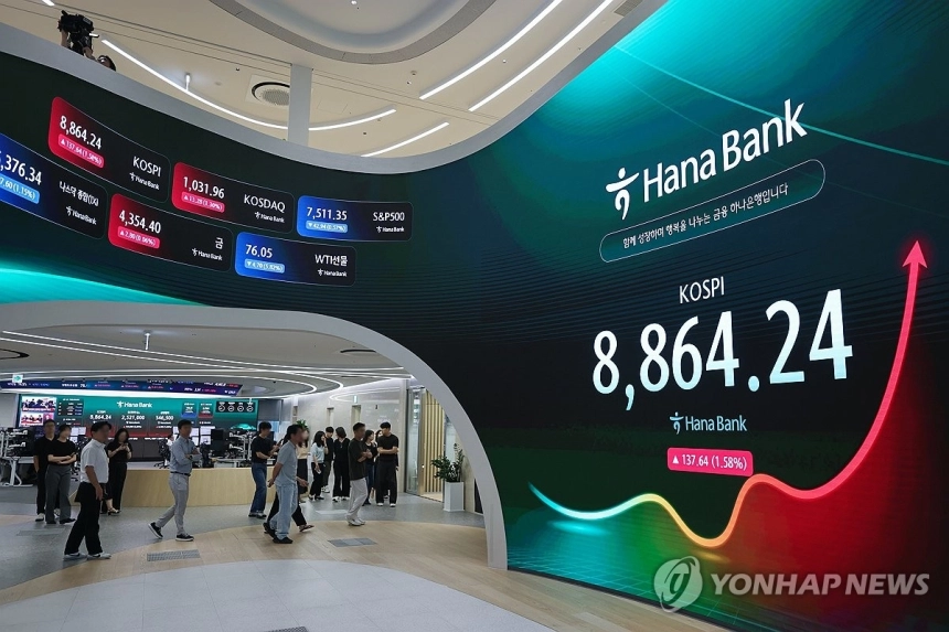 코스피, 개인·기관 매수로 8,800선 돌파…사상 최고치 경신