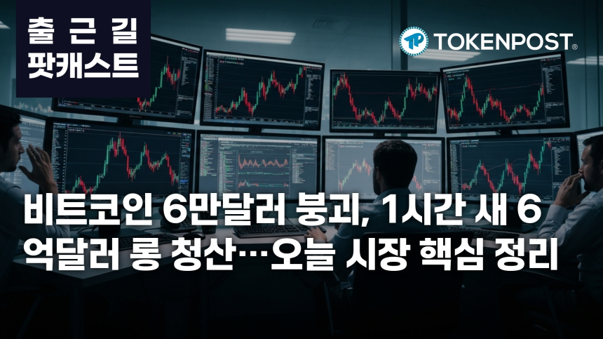 6월 26일 출근길 팟캐스트 — 1시간 새 6억3500만달러 롱 청산, 비트코인 6만달러 하회