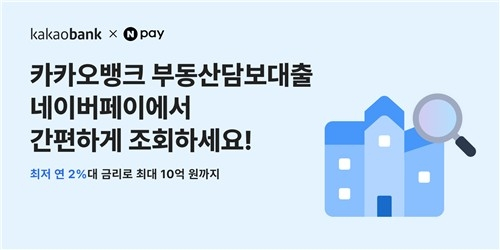 카카오뱅크, 네이버페이 통해 개인사업자 부동산담보대출 서비스 개시