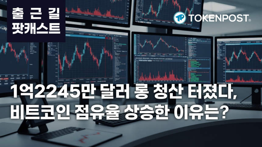 6월 23일 출근길 팟캐스트 — 1억2245만 달러 롱 청산 집중, 비트코인 점유율 상승 속 규제 기대 교차
