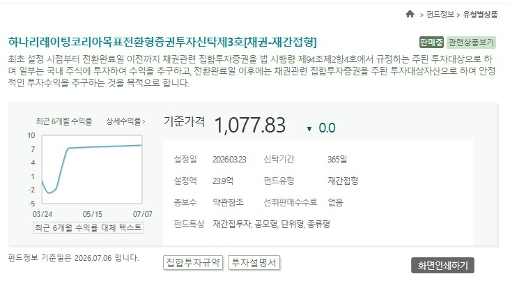 하나자산운용, 한국 증시 리레이팅 겨냥한 목표전환형 펀드 4호 출시