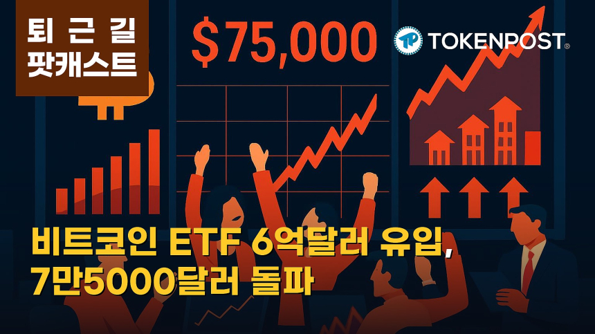 8월 21일 퇴근길 팟캐스트 — 미 현물 비트코인 ETF 6억630만달러 유입, 비트코인 7만5000달러 돌파
