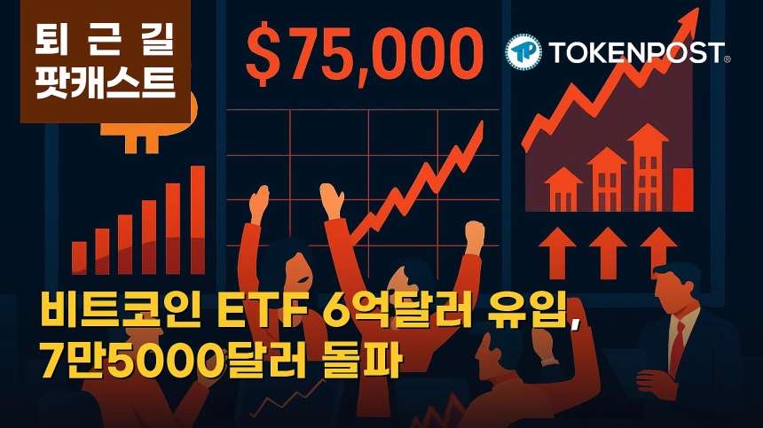 8월 21일 퇴근길 팟캐스트 — 미 현물 비트코인 ETF 6억630만달러 유입, 비트코인 7만5000달러 돌파