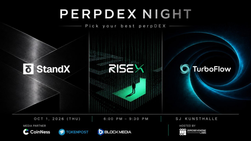  071Labs, KBW 2026 기간 ‘PERPDEX NIGHT’ 개최…RISEx·StandX·TurboFlow 참여