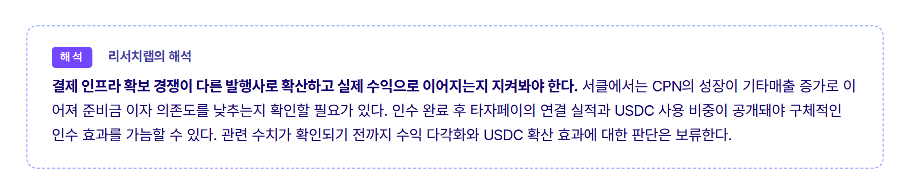 리서치랩의 해석